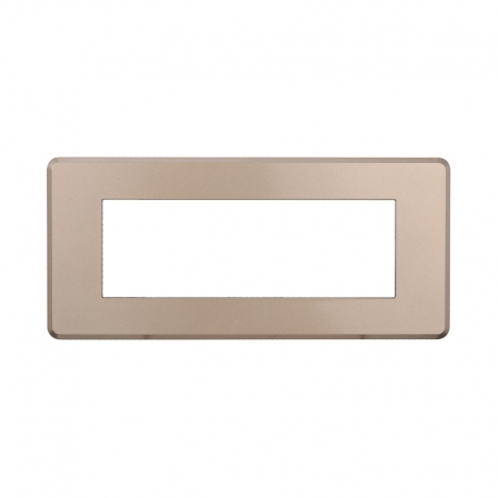 ETTROIT PLACCA SLIM 6 MODULI - SERIE MOON - ACCIAIO BRONZO (AN87610) Compatibile ABB Axolute