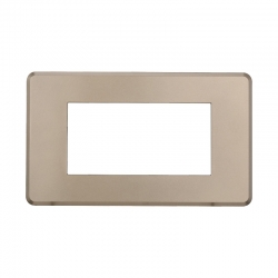 ETTROIT PLACCA SLIM 4 MODULI - SERIE MOON - TITANIO (AN87408) Compatibile ABB Axolute