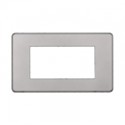 ETTROIT PLACCA SLIM 4 MODULI - SERIE MOON - SILVER (AN87406) Compatibile ABB Axolute