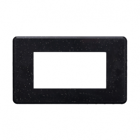 ETTROIT PLACCA SLIM 4 MODULI - SERIE MOON - NERO BRILLANTE (AN87424) Compatibile ABB Axolute