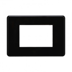 ETTROIT PLACCA SLIM 3 MODULI - SERIE MOON - NERO (AN87302) Compatibile ABB Axolute