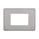 ETTROIT PLACCA SLIM 3 MODULI - SERIE MOON - SILVER (AN87306) Compatibile ABB Axolute
