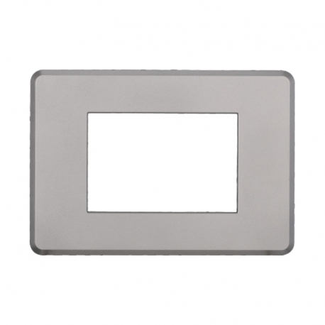 ETTROIT PLACCA SLIM 3 MODULI - SERIE MOON - SILVER (AN87306) Compatibile ABB Axolute