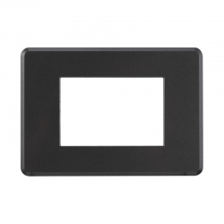 ETTROIT PLACCA SLIM 3 MODULI - SERIE MOON - ACCIAIO SCURO (AN87307) Compatibile ABB Axolute