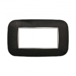ETTROIT PLACCA ORBIS 4 MODULI - SERIE MOON - NERO BRILLANTE (AN91424) Compatibile ABB Axolute