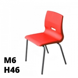 SEDUTA SALICE h46cm, struttura grigia, seduta rosso SD.ST.4GF.M6.RS