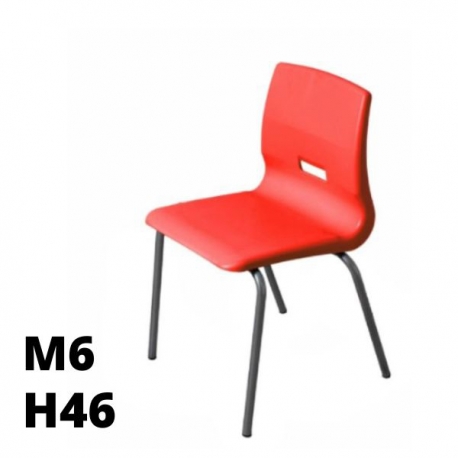 SEDUTA SALICE h46cm, struttura grigia, seduta rosso SD.ST.4GF.M6.RS