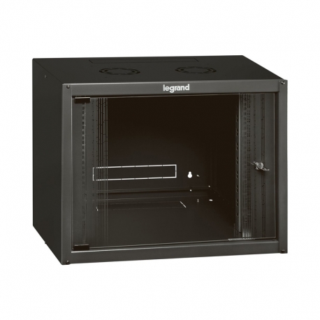 ARMADIO RACK LEGRAND 19"" 12 UNITA'' DA MURO (A)625 x (L)600 x (P)450 BLACK PORTA  IN VETRO