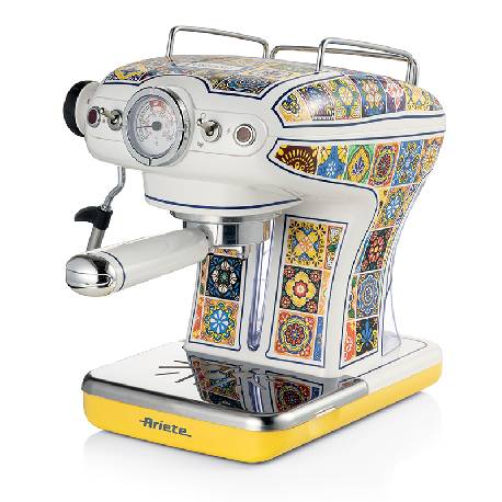 ARIETE CAFFÈ ESPRESSO POSITANO EDITION (1389) - MACCHINA PER CAFFE'' ESPRESSO - POLVERE E CIALDE - 1 O 2 TAZZE - CAPPUCCINATORE - PRESSIONE 15 BAR - 850W