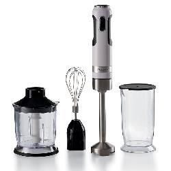 ARIETE MODERNA BIANCO (602/01) - FRULLATORE AD IMMERSIONE CON BICCHIERE, TRITATUTTO E FRUSTA - TASTO TURBO - 1000W 