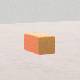 Pouf morbido PARALLELEPIPEDO similpelle e imbottitura ignifuga CL1, lato 30x60cm, H30cm, densita 30kg/mc, sfoderabile con zip protetta, colore ARANCIONE