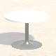 TIGLIO Forma Circolari diametro 75cm, H71,2cm, piano melamina bianco, struttura grigia T.ML.M.d75.h71.BB
