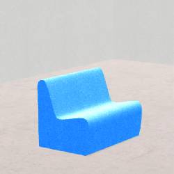 DIVANO 3 posti, similpelle e imbottitura ignifuga CL1, base 100x70cm, H40cm, densita 30kg/mc, sfoderabile con zip protetta - colore BLU