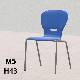 Sedia GINKGO blu H 43cm, scocca polipropilene riciclato, gambe grigie  SD.GK+.4GF.M5.BL