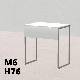 TAVOLO PINO R 50x70cm H76cm, struttura grigia con ruote, piano in melamina bianco T.TRPR.M.5070.M6rGC.BB