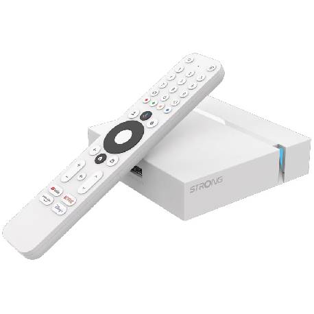 STRONG LEAP-S3+ - GOOGLE TV BOX 4K - CERTIFICATO GOOGLE - CONNESSIONE WI-FI / LAN -TELECOMANDO CON CONTROLLO VOCALE - BIANCO - HDR10+