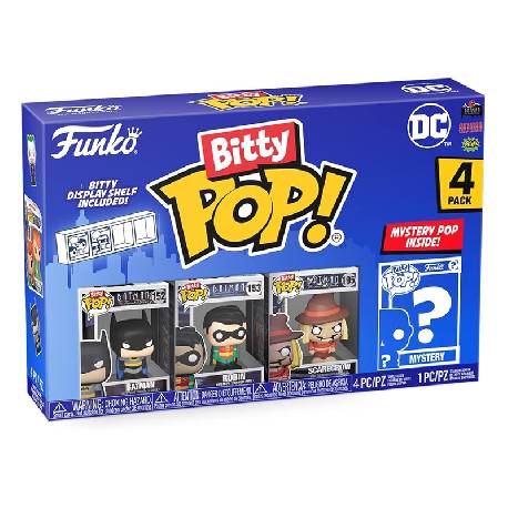 FUNKO POP BITTY POP 4-PACK (BATMAN + ROBIN + SCARECROW + MISTERY) (71311) - DC COMICS