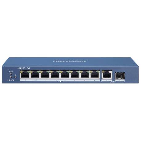 HIKVISION DS-3E0510P-E/M - UNMANAGED SWITCH 8PT POE GIGABIT + 1PT SFP + 1PT UPLINK