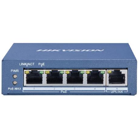HIKVISION DS-3E0505P-E/M - UNMANAGED SWITCH 4PT POE GIGABIT + 1PT UPLINK