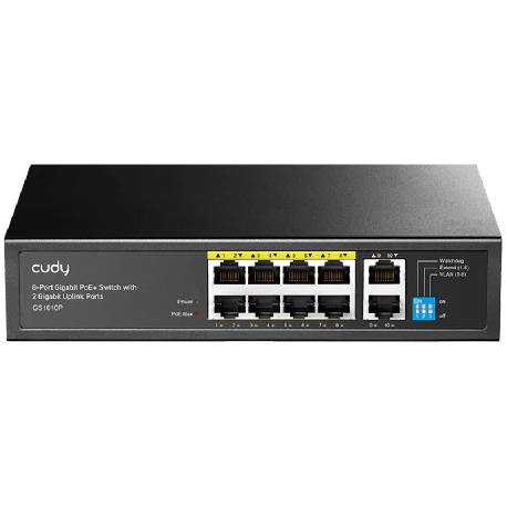 CUDY GS1010P - SWITCH 8 PT GIGABIT POE+ - 2 GIGABIT UPLINK PT 120W