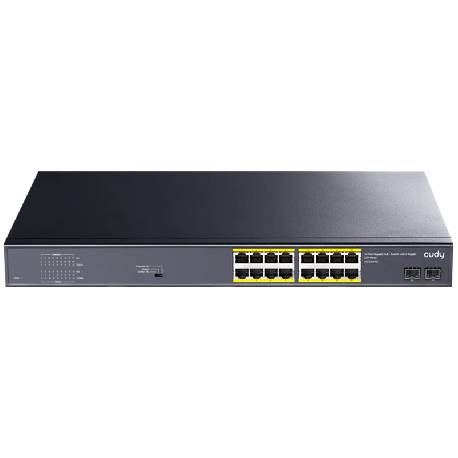 CUDY GS1020PS2 - SWITCH 16 PT GIGABIT POE+ - 2 GIGABIT SFP PT 200W