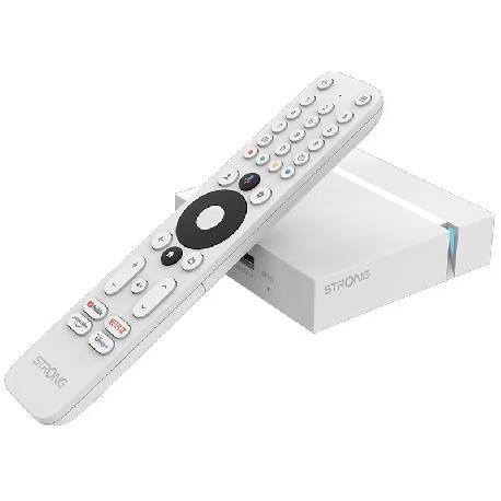STRONG LEAP-S3+V2 - GOOGLE TV BOX 4K - CERTIFICATO GOOGLE - CONNESSIONE WI-FI / LAN -TELECOMANDO CON CONTROLLO VOCALE - BIANCO - HDR10+ 