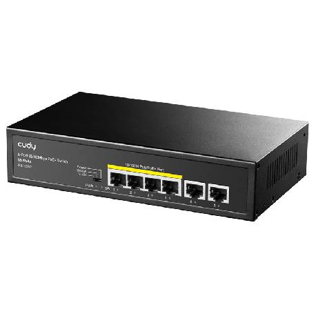 CUDY FS1006P - UNMANAGED SWITCH 6 PT 10/100 MBPS CON 4PT POE