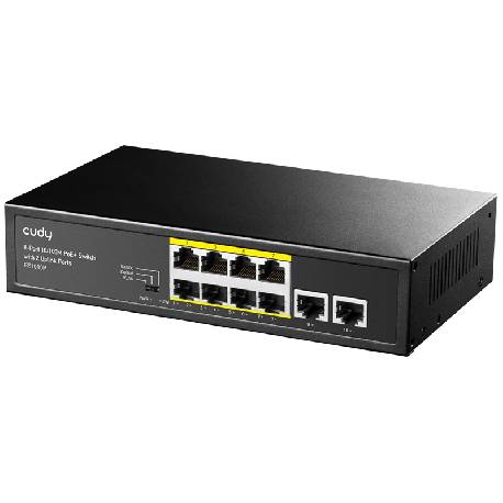 CUDY FS1010P - SWITCH 8 PT POE+ - 2 UPLINK PT 120W
