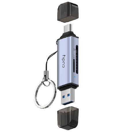 CUDY UH200 - CARD READER USB-A / USB-C 2 IN 1