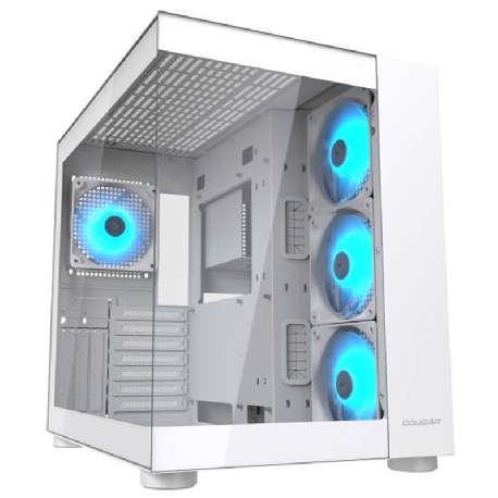 COUGAR FV150 RGB (WHITE) - PC CASE MID TOWER CUBE - PANNELLI TRASPARENTI - VENTOLA RGB 3*120+120mm