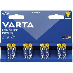 VARTA LONGLIFE POWER - BLISTER 8 BATTERIE MINISTILO AAA - MASTER CARTON DA 20 PZ