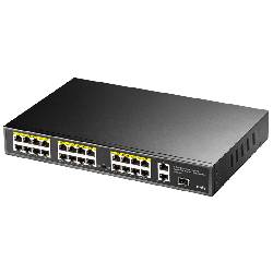 CUDY FS1026PS1 - SWITCH 24 PT 10/100M POE+ - 2 GIGABIT PT- 1SFP 300W