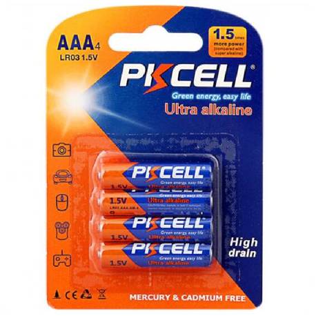 PKCELL ULTRA ALCALINE LR03 - BLISTER 4 MINISTILO AAA - CONF. DA 10 BLISTER