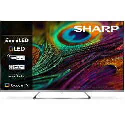 SHARP 65JP7765E - 65"" GOOGLE TV MINILED QLED 4K -  FRAMELESS - HARMAN / KARDON - AUDIO DOLBY DIGITAL+ / DTS HD - CHROMECAST - SILVER - IT