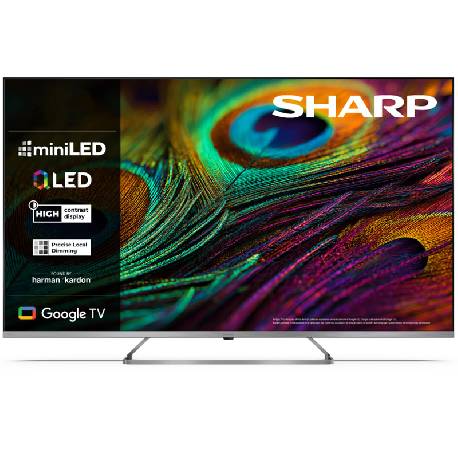 SHARP 65JP7765E - 65"" GOOGLE TV MINILED QLED 4K -  FRAMELESS - HARMAN / KARDON - AUDIO DOLBY DIGITAL+ / DTS HD - CHROMECAST - SILVER - IT