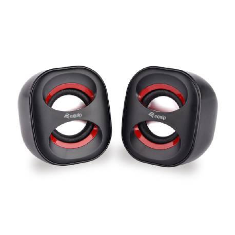 EQUIP 245331 - SPEAKER 2.0 - 6W - USB-A POWER - BLACK / RED