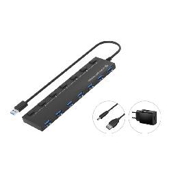 CONCEPTRONIC HUBBIES19BP - HUB USB-A 7-PT 3.0 CON ALIMENTAZIONE