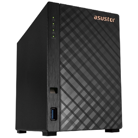 ASUSTOR DRIVESTOR 2 (AS1202T) - 2 BAY TOWER NAS, QUAD-CORE 1.7GHZ CPU, 2.5GBE PORT, 1GB DDR4, 3X USB 3.0 (DISKLESS)