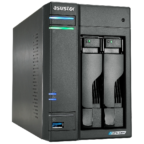 ASUSTOR LOCKERSTOR 2 (AS6702T) - 2 BAY TOWER NAS, QUAD-CORE 2.0GHZ CPU, DUAL 2.5GBE PORTS, 4GB RAM DDR4, 4X M.2 SSD SLOTS (DISKLESS)