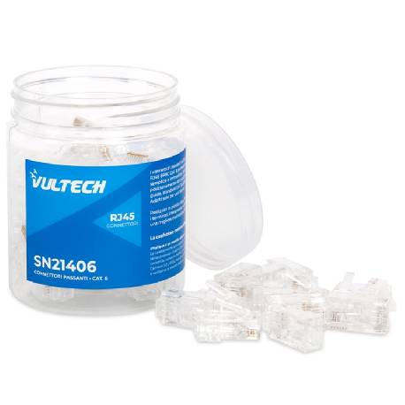 VULTECH SN21406 - CONNETTORI PASSANTI RJ45 CAT. 6 UTP 50 PZ.