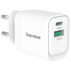 VULTECH CC33-1C1A - CARICATORE UNIVERSALE 1 PT USB-C + 1 PT USB-A GAN 33W