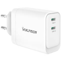 VULTECH CC45-2C - CARICATORE UNIVERSALE 2 PT USB-C GAN 45W