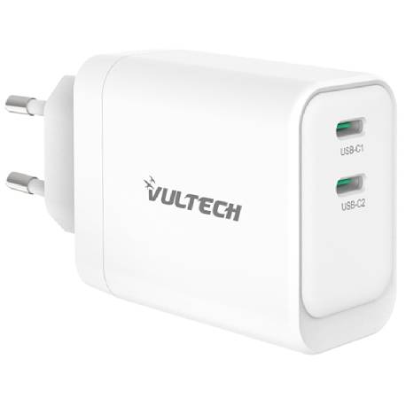 VULTECH CC45-2C - CARICATORE UNIVERSALE 2 PT USB-C GAN 45W
