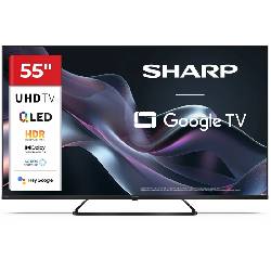 SHARP 55HP6265E - 55"" GOOGLE TV QLED 4K - FRAMELESS - HDR - AUDIO HARMAN KARDON - IT - PIEDE CENTRALE