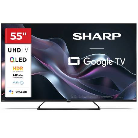 SHARP 55HP6265E - 55"" GOOGLE TV QLED 4K - FRAMELESS - HDR - AUDIO HARMAN KARDON - IT - PIEDE CENTRALE