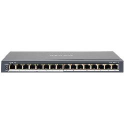 HIKVISION DS-3E0516P-O - DESKTOP SWITCH 8 PT POE + 8 PT LAN 10/100/1000M RJ45 CASE METALLO - SOHO