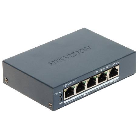HIKVISION DS-3E1505P-EI/M - SWITCH 4PT GIGABIT POE + 1PT GIGABIT RJ45, 45W