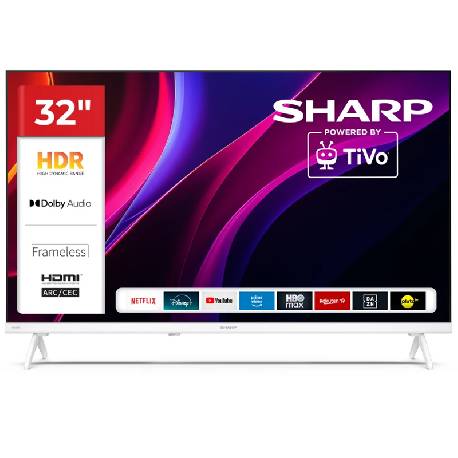 SHARP 32HE2245EW - 32"" SMART TV LED HD - FRAMELESS - COMP. TV SAT - AUDIO DOLBY DIGITAL+ / DTS HD - CHROMECAST - WHITE - IT
