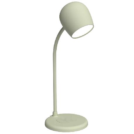 KREAFUNK ELLIE (DUSTY OLIVE) - LAMPADA DA TAVOLO CON SPEAKER BLUETOOTH E BASE CHARGER