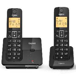 GIGASET ESSENTIAL 300 DUO BLACK - TELEFONO CORDLESS DUO - VIVAVOCE - RUBRICA 60 NUM
